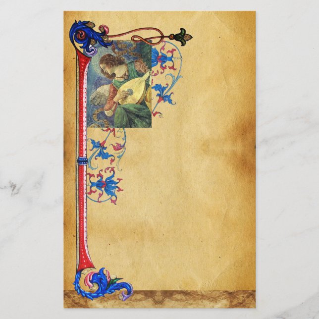 MUSIKCHRISTMAS ANGEL FLORAL PARCHERING BRIEFPAPIER (Vorderseite)