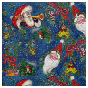 MUSIKCHRISTMAS NIGHT, SANTA CLAUS, TOYS, RIBBONS STOFF