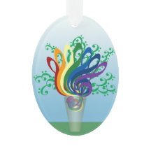 Musikclef-Blumenstrauß im lichtdurchlässigen Vase