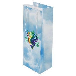 Musikclef-Blumenstrauß in den Wolken Geschenktüte Für Weinflaschen