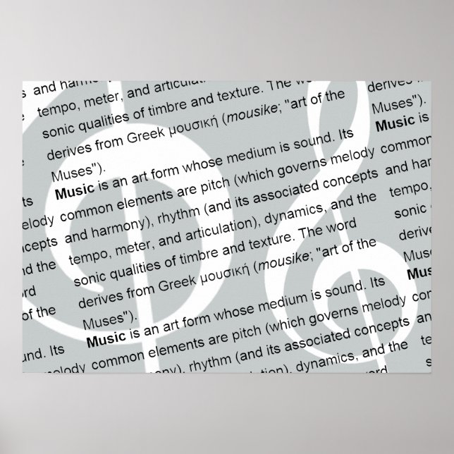Musikdefinition mit g-clef poster (Vorne)