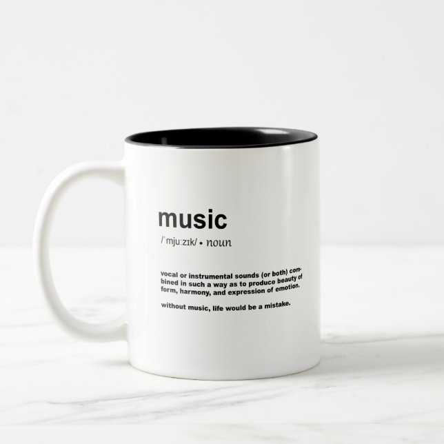 Musikdefinition Zweifarbige Tasse (Links)