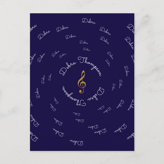 Musikdreieck mit personalisiertem Namen Postkarte (Vorderseite)