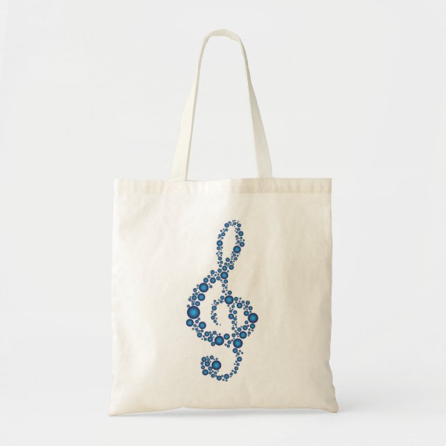 Musikdreifacher Clef-blaue Punkt-Tasche Tragetasche (Vorne)