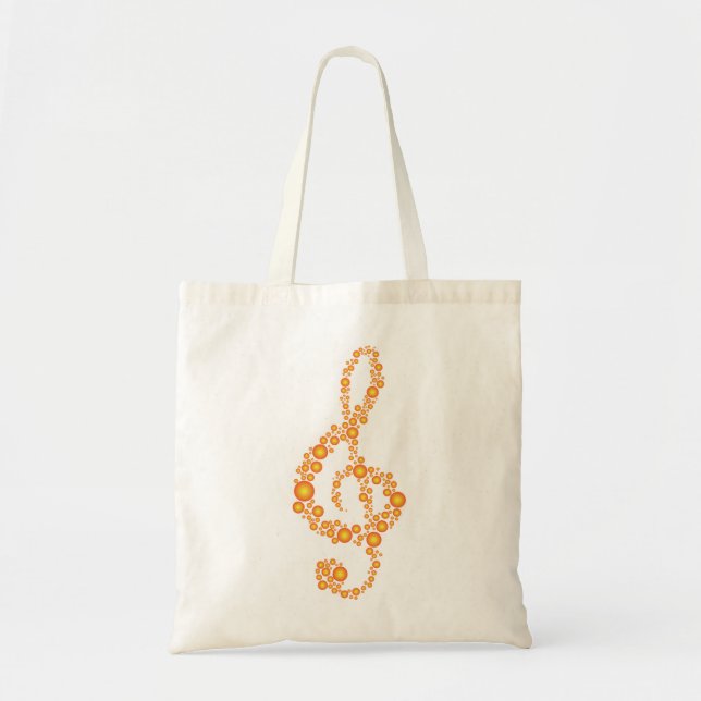 Musikdreifacher Clef-orange Punkt-Tasche Tragetasche (Vorne)