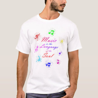 Musikdruck mit farbenfrohen Noten T-Shirt