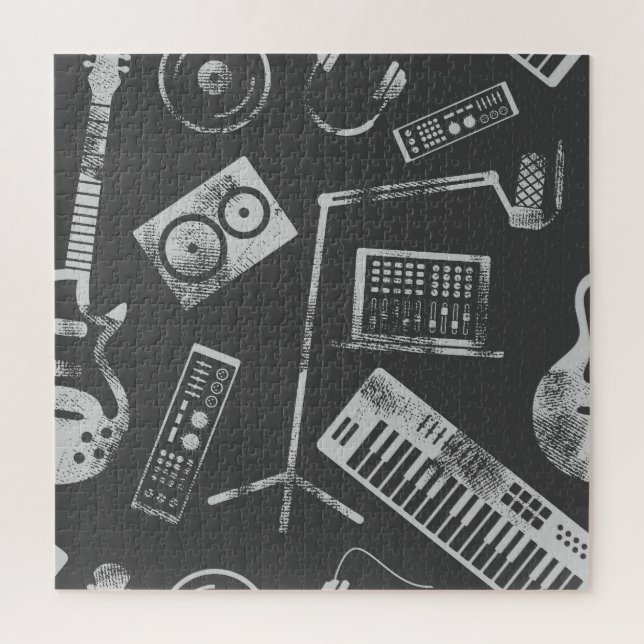 Musikelemente: Vintager nahtloser Hintergrund. (Vertikal)