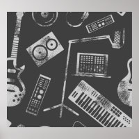 Musikelemente: Vintager nahtloser Hintergrund.