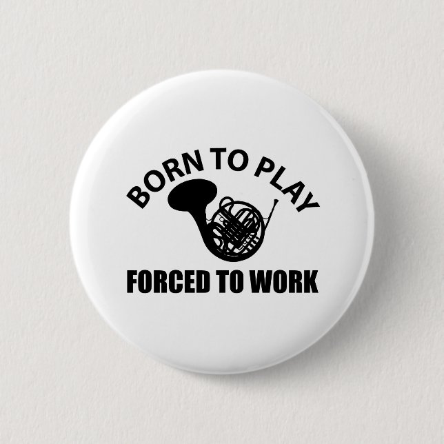 Musikentwürfe des französischen Horns Button (Vorderseite)