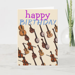 Musiker aufgereihter Instrumentgeburtstag Karte