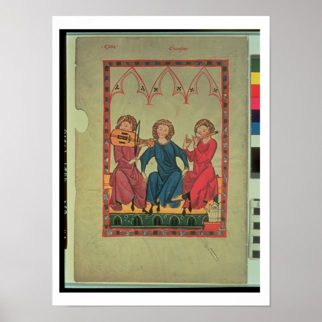 Musiker aus der Manasse Codex, eine Sammlung von Poster (Vorne)