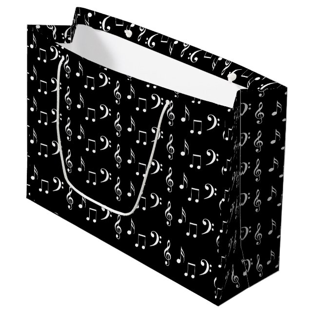 Musiker aus Schwarz und Weiß Große Geschenktüte (Vorderseite Schrägansicht)