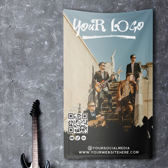 Musiker Band Künstler Ihr Logo & QR-Code Banner (Von Creator hochgeladen)