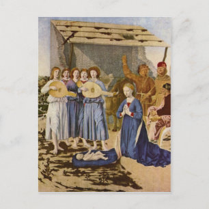 Musiker beten Christus an von Geburt Christi Postkarte