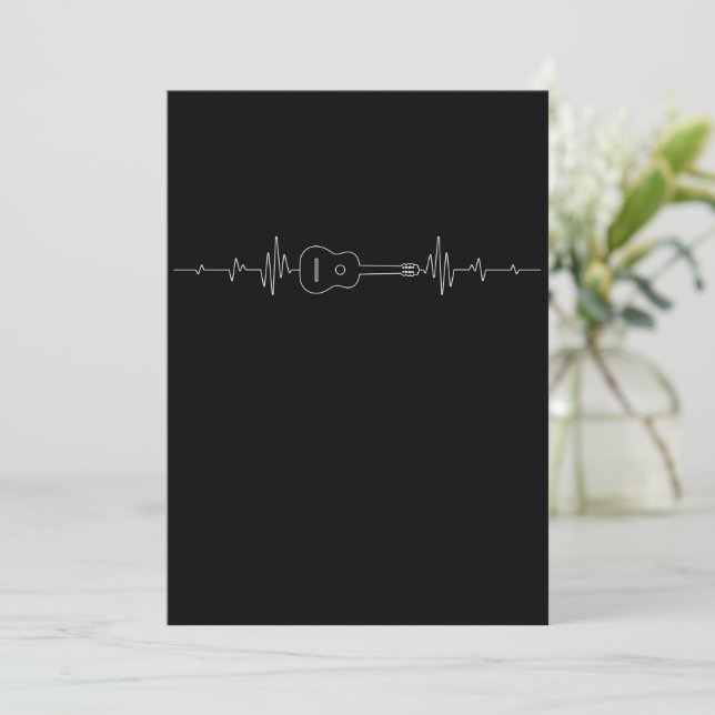 Musiker der akustischen Gitarre-Heartbeat-Band Einladung (Stehend Vorderseite)