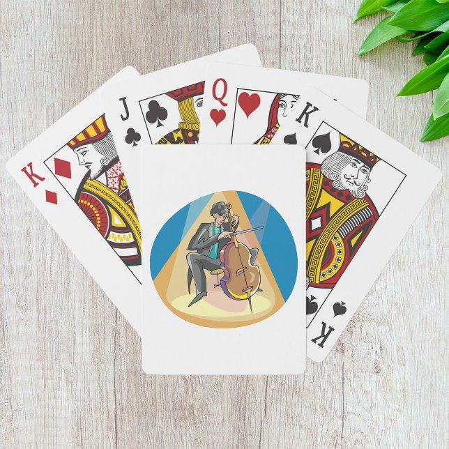 Musiker, der Chello spielt Spielkarten (Von Creator hochgeladen)