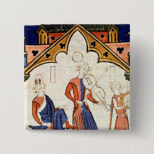 Musiker, die eine Viola und einen Tambourine Button