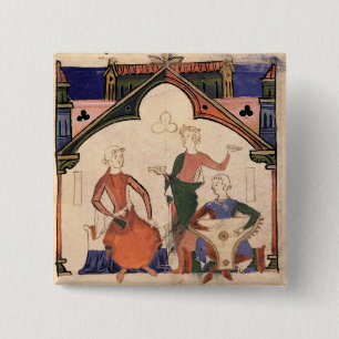 Musiker, die Kastagnetten und einen Psaltery Button