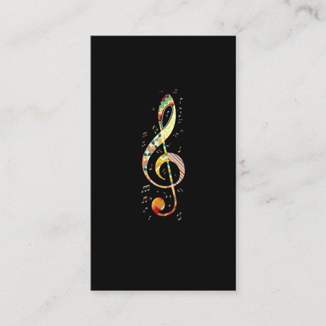 Musiker Farbenfrohe Musik Clef Musikernotizen Visitenkarte (Vorderseite)