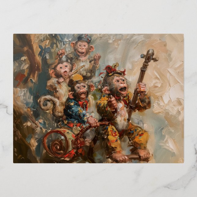 Musiker - Foil Postcards Folie Einladungspostkarte (Vorderseite)