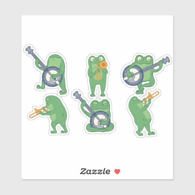 MUSIKER-FROGCHARAKTER-SET AUFKLEBER (Blatt)
