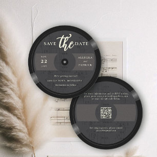 Musiker Hochzeit Speichern Sie das Datum Vinyl QR  Save The Date