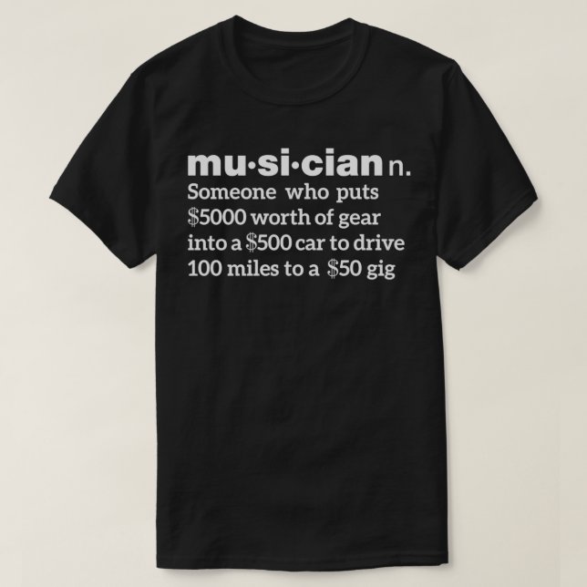 Musiker Humor Definition T-Shirt (Design vorne)