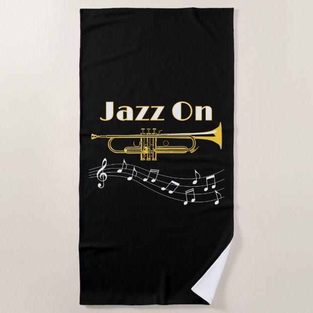 Musiker Jazz über Trumpet-Player Strandtuch (Vorderseite)