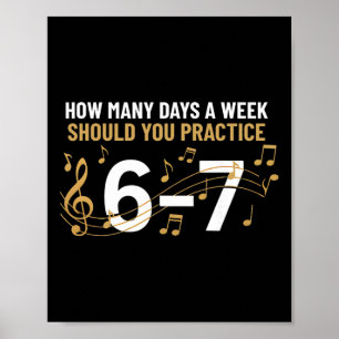 Musiker Lustig 6 7 Meme Sechs Sieben Für Musiklehr Poster