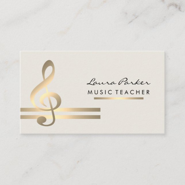 Musiker-Musik-Lehrer mit musikalischen Anmerkungen Visitenkarte (Vorderseite)