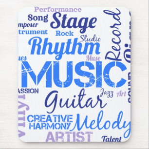 Musiker Musikliebhaber Wortwolke Mousepad