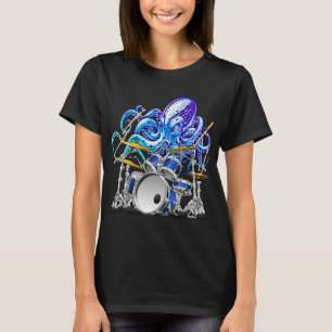 Musiker Octopus Drummer Mythischer See Schlangensp T-Shirt