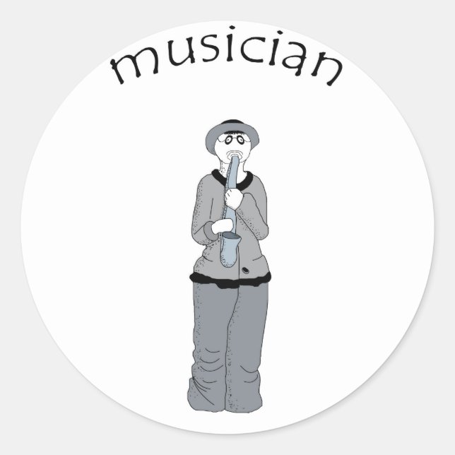 musiker runder aufkleber (Vorderseite)