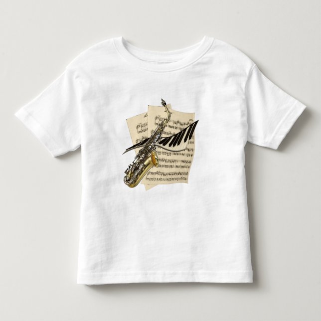 Musiker-Saxophon u. Klavier Kleinkind T-shirt (Vorderseite)