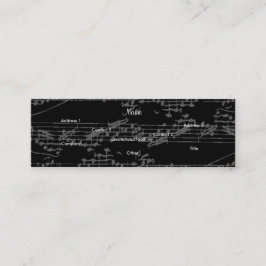 Musiker Vintag Grau Notes Brit Guitar I Mini Visitenkarte