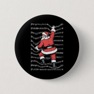 Musiker Weihnachten Lustiger Weihnachtsmann Klette Button