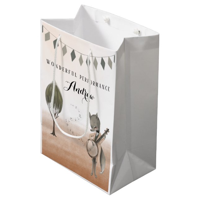 Musiker Wunderbare Geschenktasche Mittlere Geschenktüte (Vorderseite Schrägansicht)