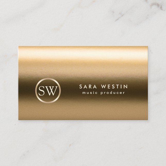 Musikerfähigkeiten Gold Monogram Visitenkarte (Vorderseite)