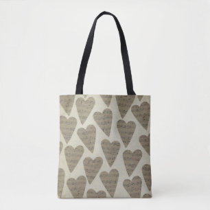 Musikerin der Herzform Musiknote Tasche