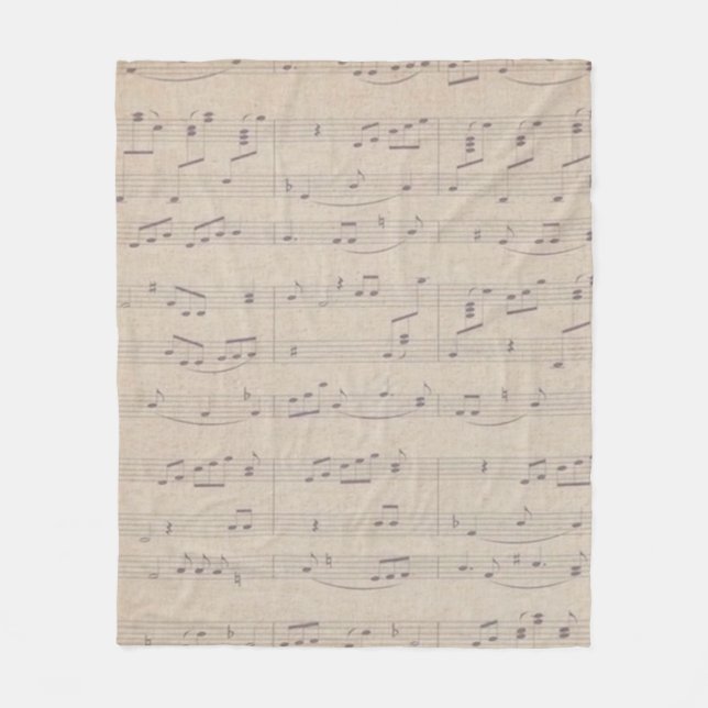 Musikerin der Vintagen Musiknote Fleecedecke (Vorderseite)