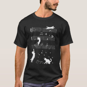 Musikerkater Süße Katze spielt Notenschlüssel T-Shirt