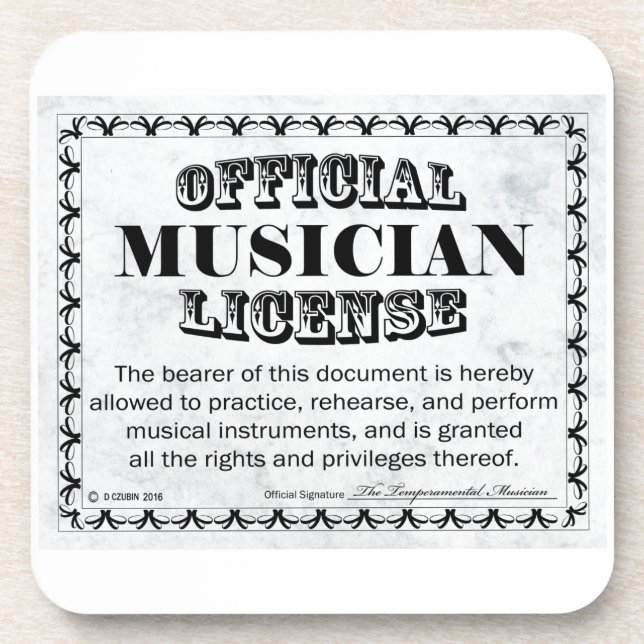 Musikerlizenz Untersetzer (Vorderseite)