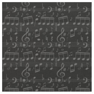 Musikermusik mit schwarzen Musiknoten Stoff