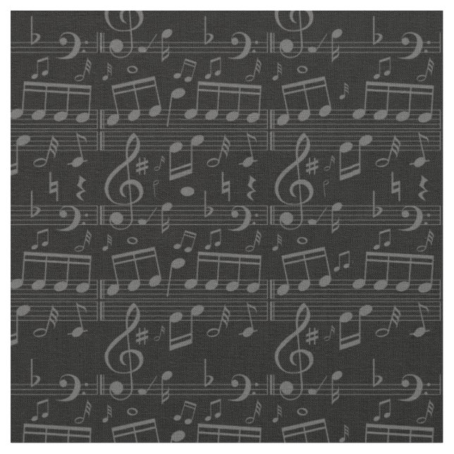 Musikermusik mit schwarzen Musiknoten Stoff (Nahaufnahme)