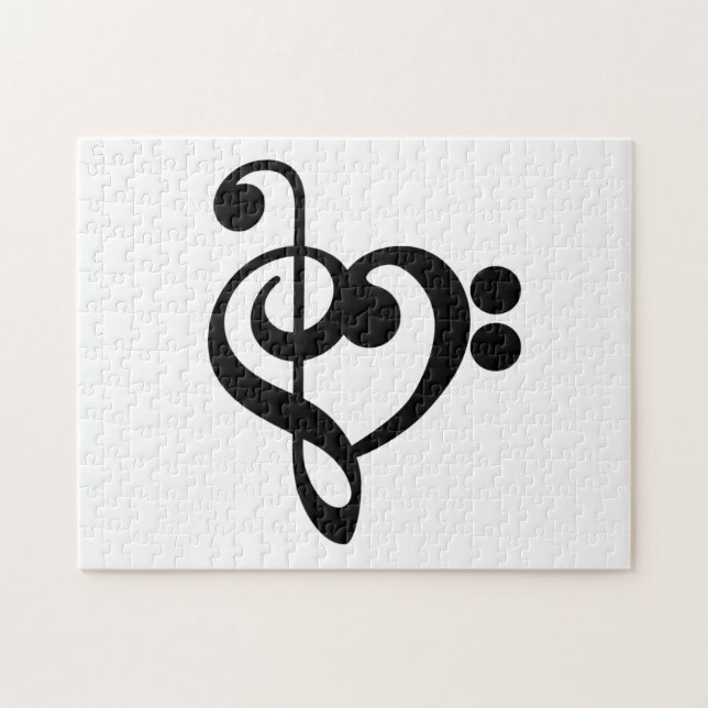 Musikermusikherz - Treble Bass Clef (Horizontal)