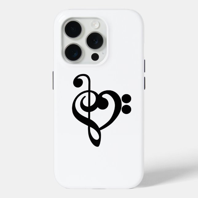 Musikermusikherz - Treble Bass Clef Case-Mate iPhone Hülle (Rückseite)