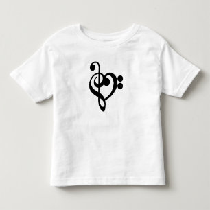 Musikermusikherz - Treble Bass Clef Kleinkind T-shirt