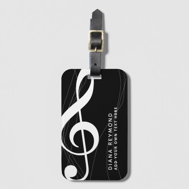 Musikerreise schwarz gepäckanhänger (Vorderseite Vertikal)