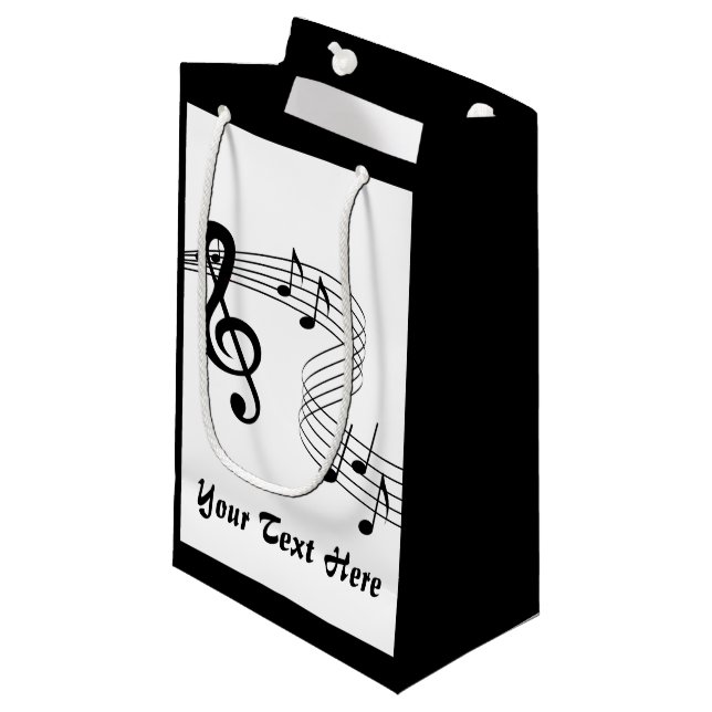 Musikerzähler Kleine Geschenktasche Geschenktüte (Vorderseite Schrägansicht)