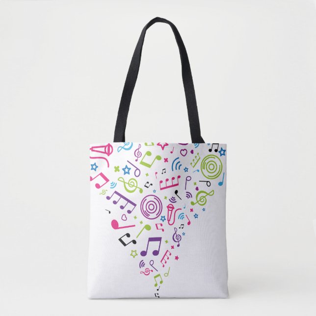 Musikfarbmuster-Musiknoten Tasche (Vorderseite)
